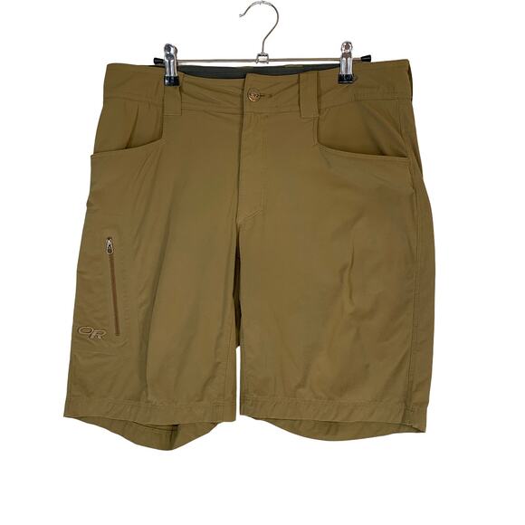 OUTDOOR RESEARCH Hiking Shorts Men’s Size 30 Tan Stretch Trail Wear - Picture 1 of 9
